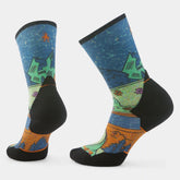 Women's Trail Run Mountain Print Crew Socks