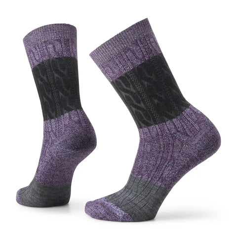 Women's Everyday Color Block Cable Crew Socks