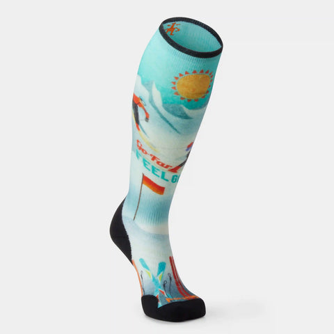 Women's Ski Snow Bunny Print Over The Calf Socks