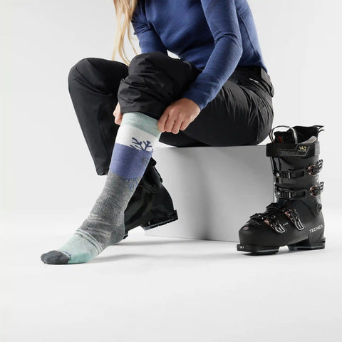 Women's Ski Snowpocalypse Pattern Over The Calf Socks