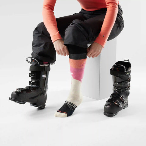 Women's Ski Snowpocalypse Pattern Over The Calf Socks