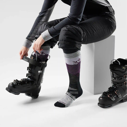 Women's Ski Snowpocalypse Pattern Over The Calf Socks