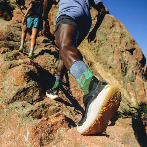 Trail Run Neature Print Crew Socks