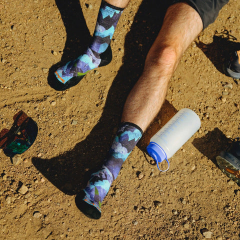 Trail Run Summit Sector Print Crew Socks