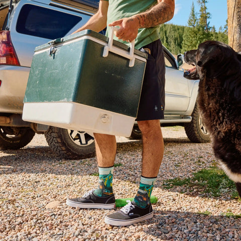 Hike Trail Trekker Print Crew Socks